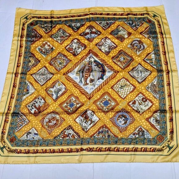 ❤️HERMES Mare Nostrum Annie Faivre Silk Twill Scarf LN 34" - Picture 1 of 12
